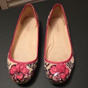 Coach Women's Floral Embellished Flats